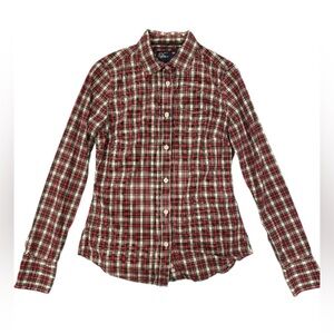 American Eagle Outfitters Women’s Button Down Red Plaid Long Sleeve Size 4